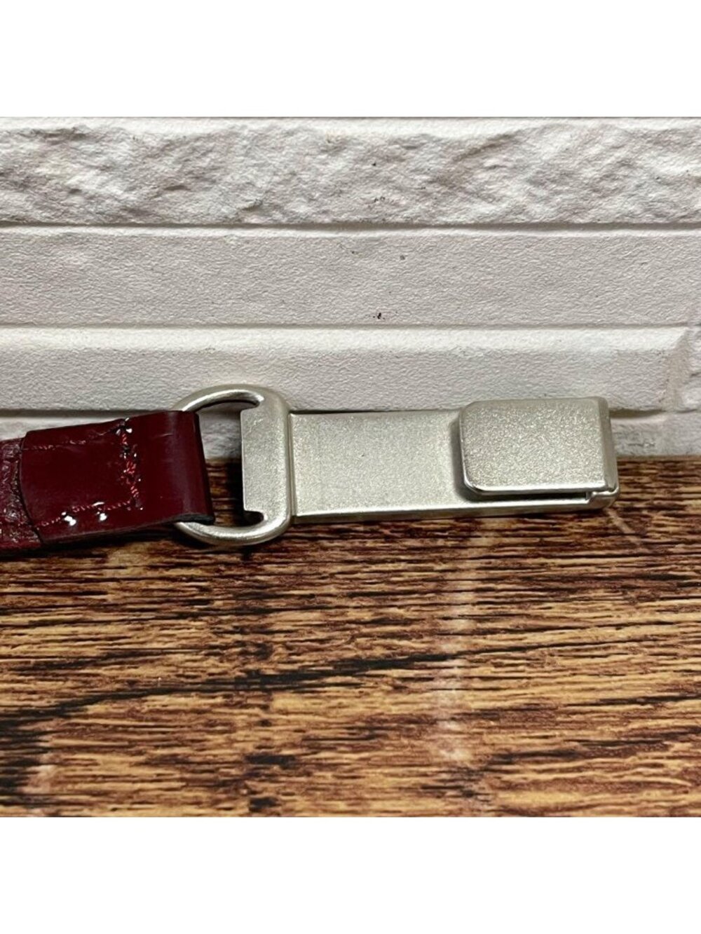 Chanel Enamel Leather Silver Buckle Belt Bordeaux - Picture 8 of 10
